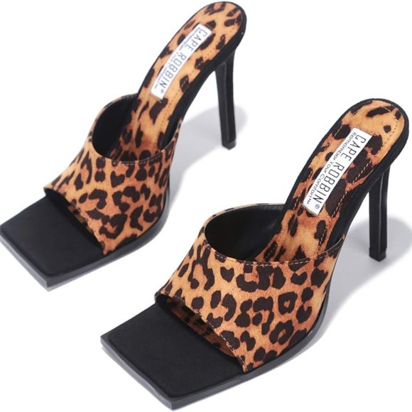 New Cape Robbin Leopard Tristen Square Toe 5” Heels Women's 8 - Picture 1 of 5